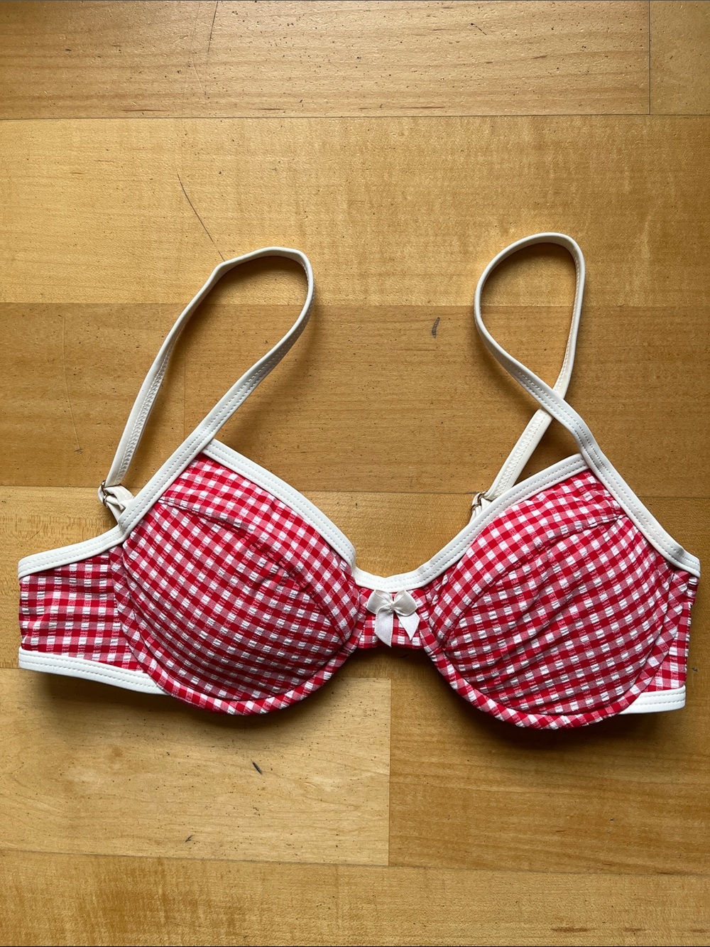 Strawberry Milk Mob Red Gingham Bikini Top